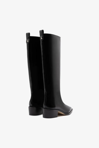 Bota Florencia Couro Preto Boot Larroudé