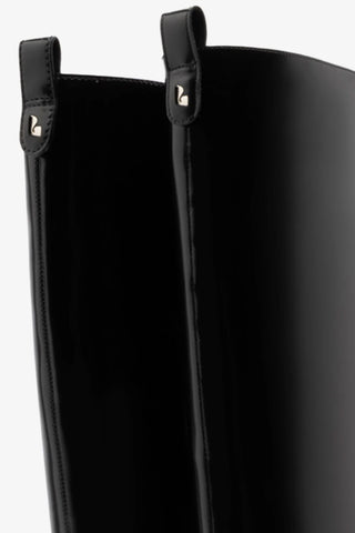 Bota Florencia Couro Preto Boot Larroudé