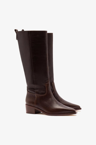 Bota Florencia Couro Marrom Boot Larroudé