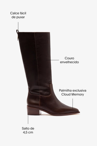 Bota Florencia Couro Marrom Boot Larroudé