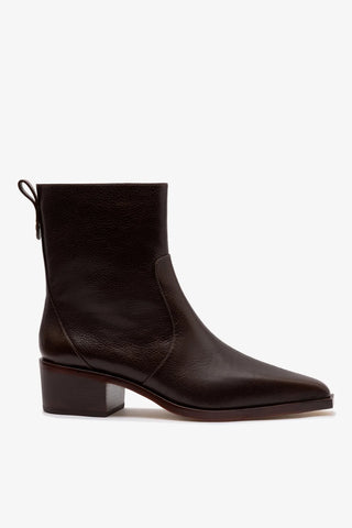 Bota Florencia Low Couro Marrom Boot Larroudé