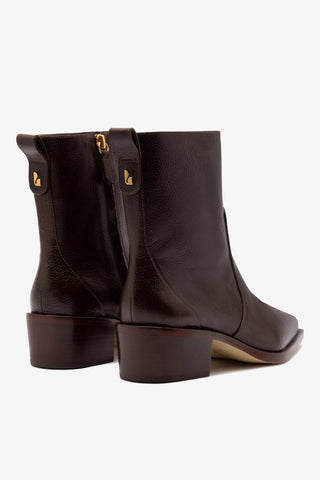 Bota Florencia Low Couro Marrom Boot Larroudé