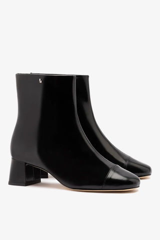 Bota Edie Mini Couro Preto Boot Larroudé