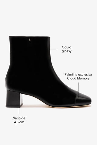 Bota Edie Mini Couro Preto Boot Larroudé