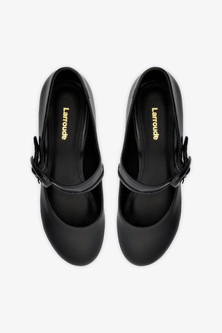 Scarpin Plataforma Verona Couro Preto Pump Larroudé
