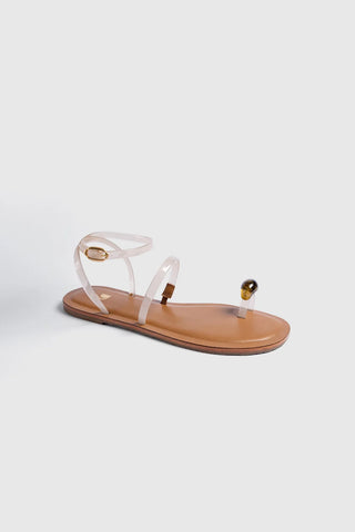 Flat Biarritz Jelly Vinil Off White Flat Larroudé