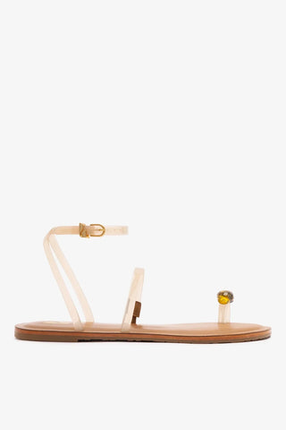 Flat Biarritz Jelly Vinil Off White Flat Larroudé