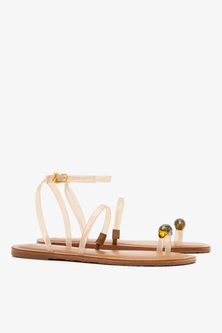 Flat Biarritz Jelly Vinil Off White Flat Larroudé