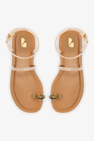 Flat Biarritz Jelly Vinil Off White Flat Larroudé