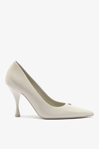 Scarpin Stone Couro Cinza Pump Larroudé
