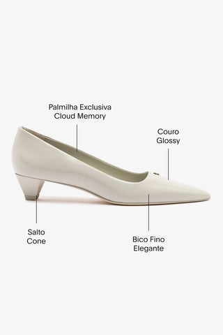 Scarpin Ruth Couro Cinza Pump Larroudé