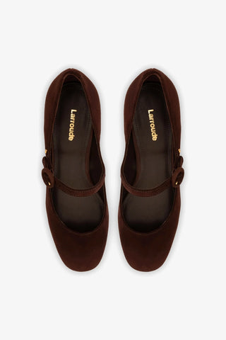 Scarpin Plataforma Blair Camurça Marrom Pump Larroudé
