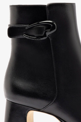 Bota Plataforma Dolly Verona Low Couro Preto Boot Larroudé