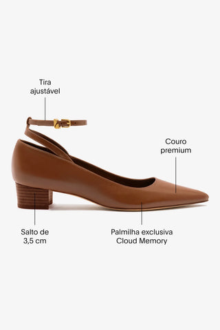 Larroudé x CPPXO: Scarpin Couro Caramelo Pump Larroudé x CPPXO
