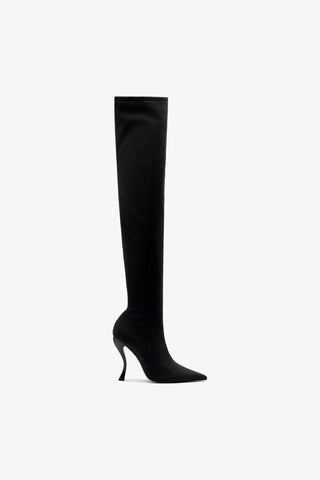 Larroudé By Nicolò B.: Bota Anastasia Lycra Preto Boot Larroudé x Nicolò Beretta