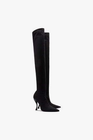Larroudé By Nicolò B.: Bota Anastasia Lycra Preto Boot Larroudé x Nicolò Beretta