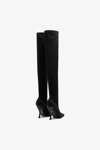 Larroudé By Nicolò B.: Bota Anastasia Lycra Preto Boot Larroudé x Nicolò Beretta