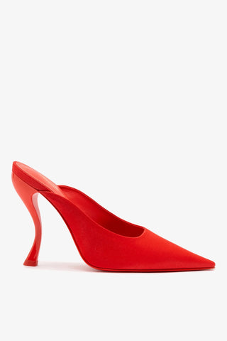 Larroudé By Nicolò B.: Mule Inna Cetim Vermelho Mule Larroudé x Nicolò Beretta