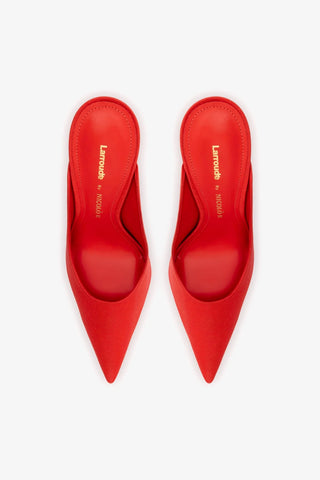 Larroudé By Nicolò B.: Mule Inna Cetim Vermelho Mule Larroudé x Nicolò Beretta