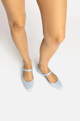 Larroudé By Nicolò B.: Sapatilha Maria Cetim Azul Ballerina Larroudé x Nicolò Beretta