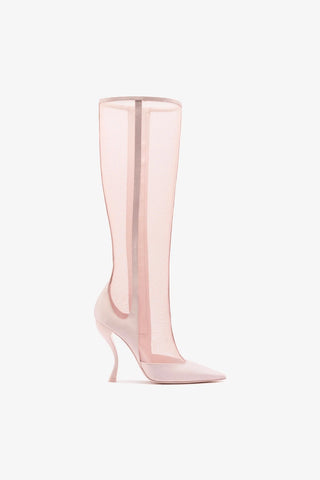 Larroudé By Nicolò B.: Bota Zuzu Cetim e Tela Rosa Boot Larroudé x Nicolò Beretta