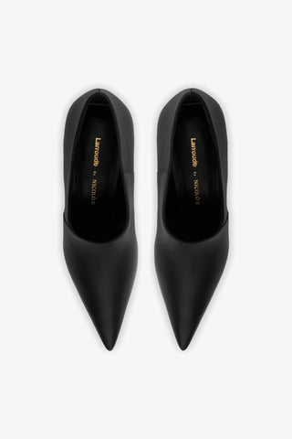 Larroudé By Nicolò B.: Scarpin Vittoria Couro Preto Boot Larroudé x Nicolò Beretta