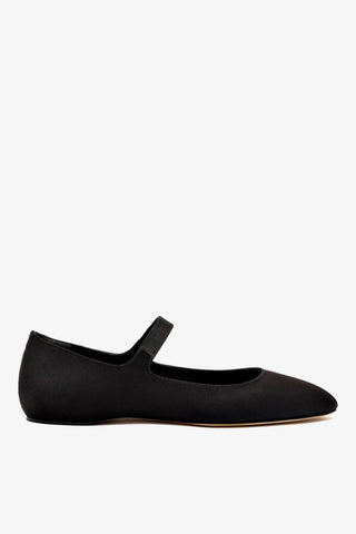 Larroudé By Nicolò B.: Sapatilha Maria Cetim Preto Ballerina Larroudé x Nicolò Beretta