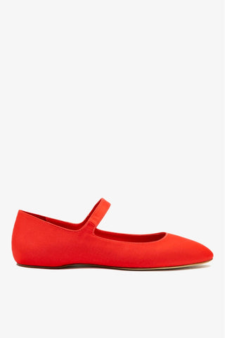 Larroudé By Nicolò B.: Sapatilha Maria Cetim Vermelho Ballerina Larroudé x Nicolò Beretta