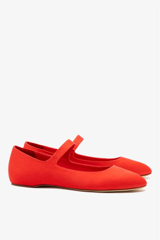 Larroudé By Nicolò B.: Sapatilha Maria Cetim Vermelho Ballerina Larroudé x Nicolò Beretta