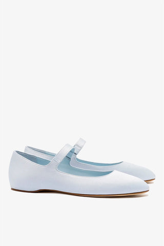 Larroudé By Nicolò B.: Sapatilha Maria Cetim Azul Ballerina Larroudé x Nicolò Beretta