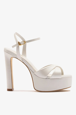 Sandália Plataforma Bianca High Couro Off White Sandal Larroudé