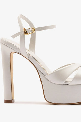 Sandália Plataforma Bianca High Couro Off White Sandal Larroudé