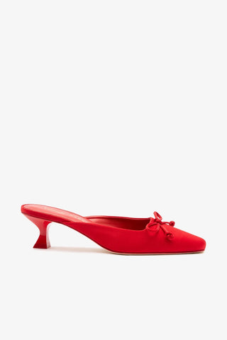Larroudé x Parke: Mule Cetim Vermelho Mule Larroudé x Parke