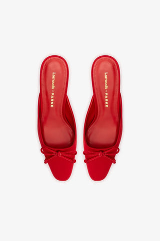 Larroudé x Parke: Mule Cetim Vermelho Mule Larroudé x Parke