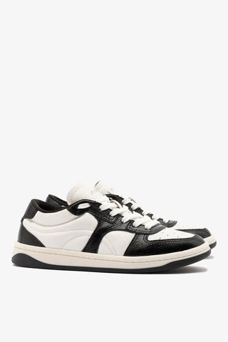 Tênis George Couro Preto e Branco Sneaker Larroudé