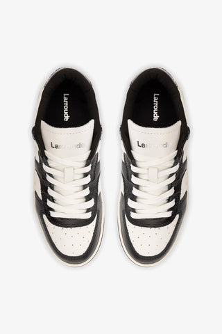 Tênis George Couro Preto e Branco Sneaker Larroudé