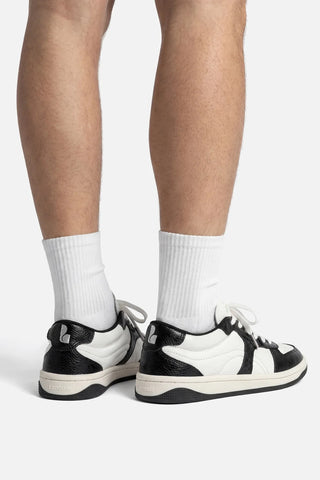 Tênis George Couro Preto e Branco Sneaker Larroudé