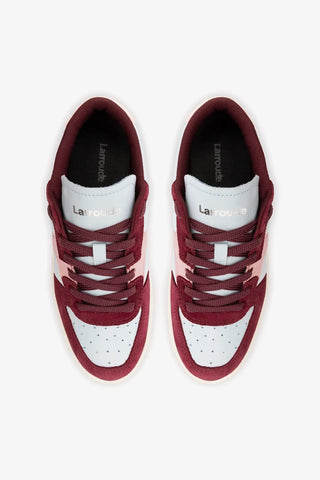 Tênis George Couro Bordô, Azul e Rosa Sneaker Larroudé