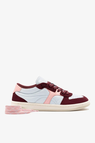 Tênis George Couro Bordô, Azul e Rosa Sneaker Larroudé