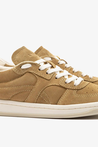 Tênis George Camurça Caramelo e Couro Off White Sneaker Larroudé
