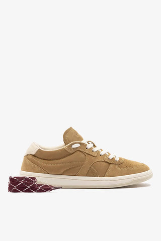 Tênis George Camurça Caramelo e Couro Off White Sneaker Larroudé