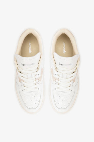 Tênis George Couro Branco e Camurça Cinza Sneaker Larroudé