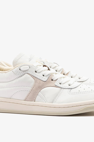 Tênis George Couro Branco e Camurça Cinza Sneaker Larroudé