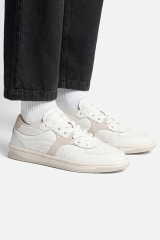 Tênis George Couro Branco e Camurça Cinza Sneaker Larroudé