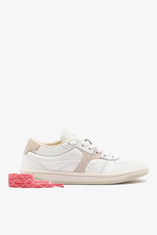 Tênis George Couro Branco e Camurça Cinza Sneaker Larroudé
