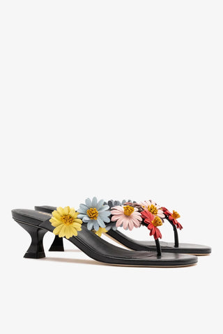 Sandália Fiore Couro Preto Sandal Larroudé