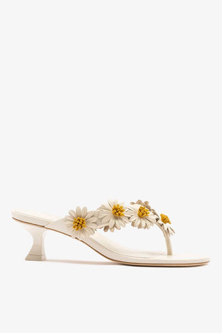 Sandália Fiore Couro Off White Sandal Larroudé