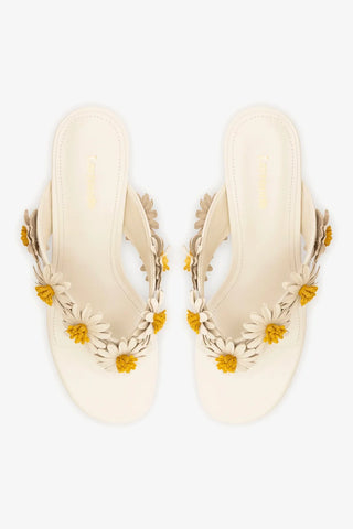 Sandália Fiore Couro Off White Sandal Larroudé