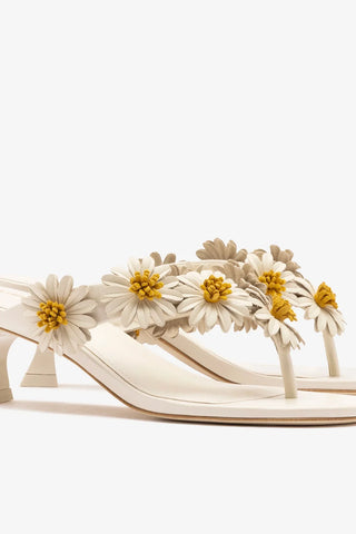 Sandália Fiore Couro Off White Sandal Larroudé