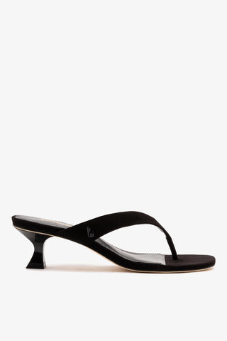 Sandália Gaia Low Camurça Preto Sandal Larroudé